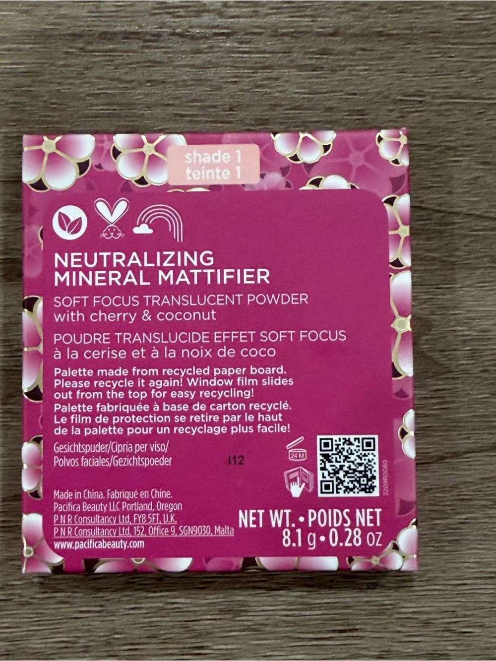 Pacifica Neutralizing Mineral Mattifier - Shade 1 Powder 0.28 oz